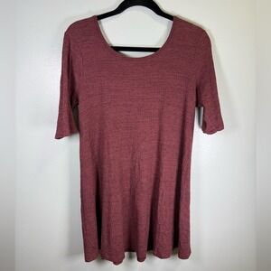 Everly Women Large Burgundy Ribbed Strappy Back Tunic‎ Top DR7152